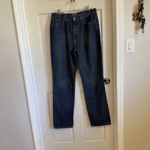 Vintage Structure Men Relaxed Fit Jeans 33x34 Dark Blue 100% Cotton Made in Mex
